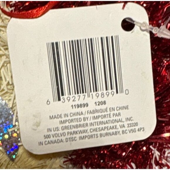 Decorative Santa Tinsel Face Wall Hanging 12 X 7" - Picture 4 of 6